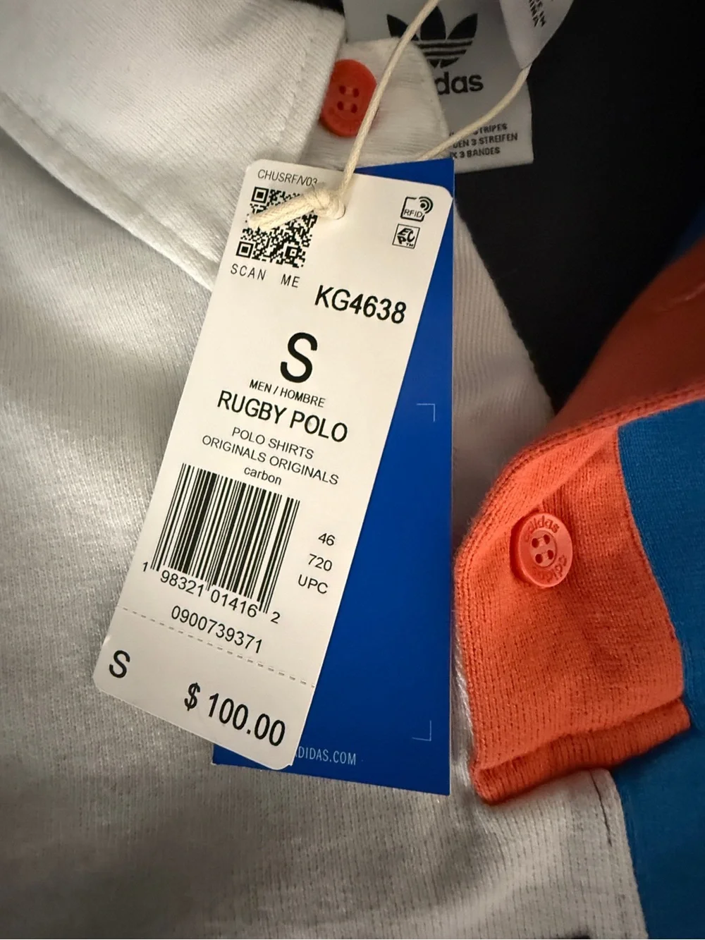 adidas Colorblock Rugby Shirt - Black/Blue/White/Orange All Blacks